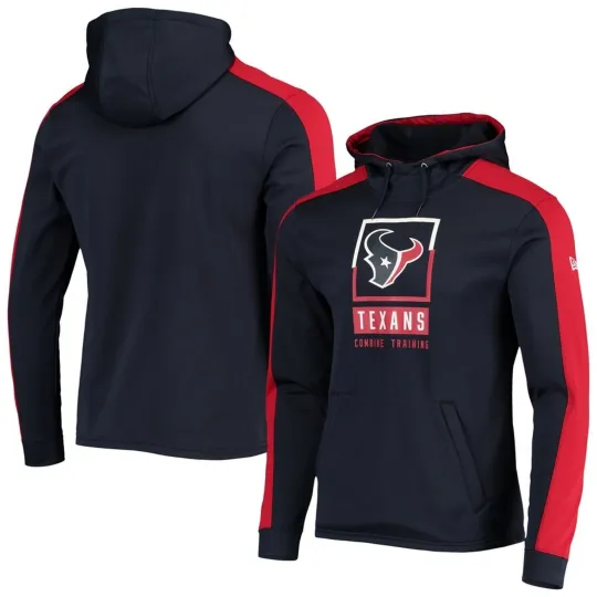 Discover Houston Texans 3D Hoodie Navy/Red Combine Rise Authentic P.O. Hoodie