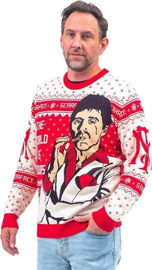Adult Unisex Scarface Tony Montana World Is Yours 3D Ugly Christmas Sweater