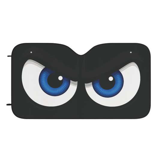 Discover Angry Eyes Car Sunshade: UV Protection, Universal Fit (30" x 55")