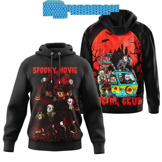 Discover Halloween Spooky Movie Soociial Clubb Hoodie