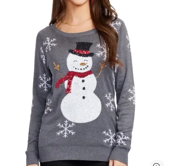 Discover Tipsy Elves WOMEN'S SEQUINED SNOW DAY UGLY CHRISTMAS SWEATER SIZE XS, S, XL,