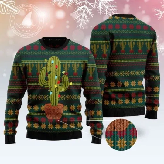 Discover Cactus Christmas Ugly Christmas Sweater Noel, Christmas gift for Cactus  lover
