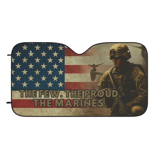 Discover Marines Car Sun Shade, US Marines Gift, The Few The Proud, Patriotic Car Accessories, Military Shade Cover, Veteran Gift