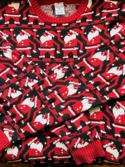 Discover Fun Christmas Sweater Dancing Santa XL Ugly Cotton Crewneck Xmas Holiday
