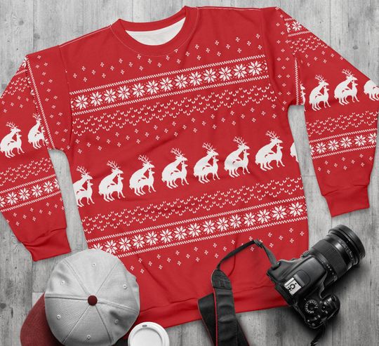 Discover Funny Reindeer Ugly Christmas Sweatshirt: Xmas Jumper Gift