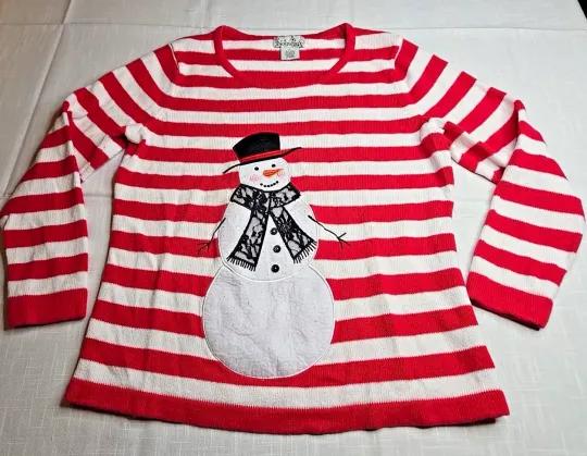 Discover Nouveaux Ugly Christmas Sweater Snowman Red WS Womens XL