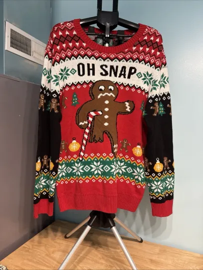 Discover Adult Ugly Christmas Sweater" 'Oh Snap' Xmas pullover sweater . Size Xxl