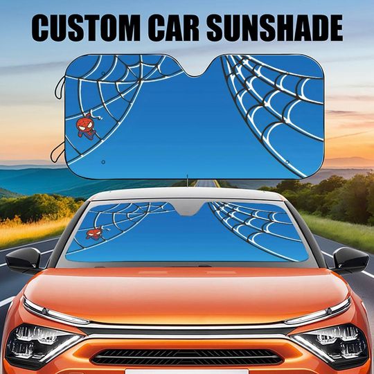 Discover Cute Spider Auto Sun Shade, Retro Spider-man Car Windshield, Red fashion car windscreen cover, car sunshade, Car Windshield Car Accessories
