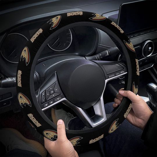 Anaheim Ducks themed custom steering wheel cover for a fan