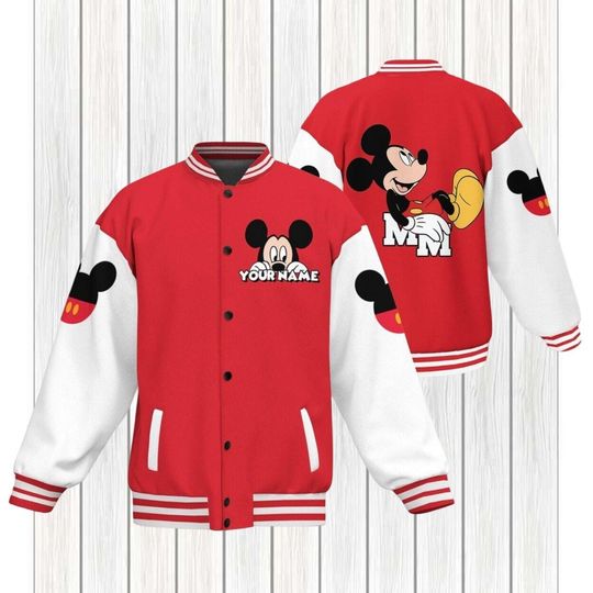 Discover Custom Mickey Mouse Baseball Jacket, Personalized Disney Jacket Men