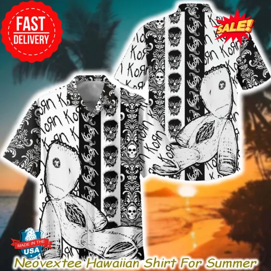 Korn Logo & Pattern Aloha Hawaiian Shirt for Summer 2025