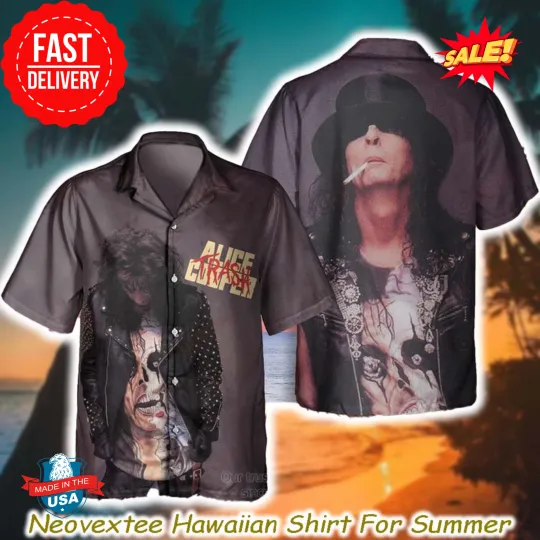 Alice Cooper Trash Album Cover Hawaiian Shirt