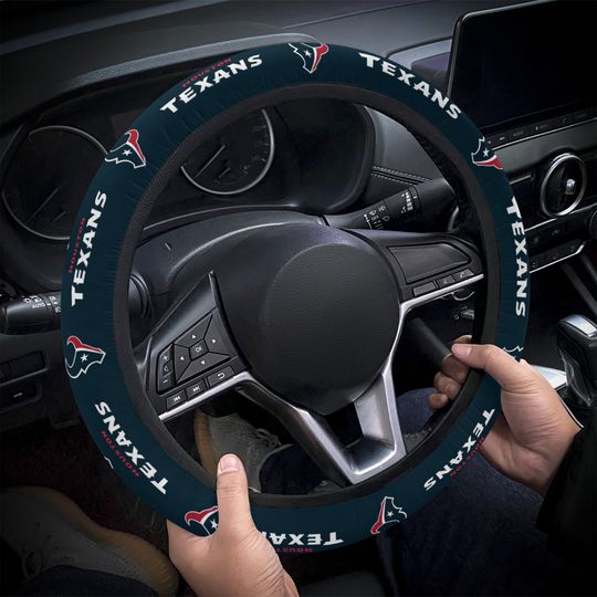 Discover Houston Texans themed custom steering wheel cover for a fan