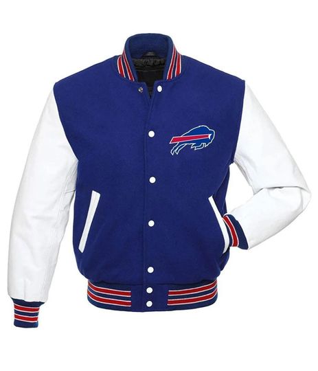 Buffalo Bill Vintage Varsity Jacket  Iconic Blue & White, Baseball Jacket, Gift for Fan