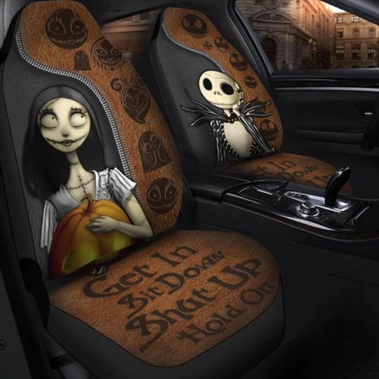 Discover Vintage Jack And Sally Car Seat Cover, Nightmare Before Christmas Car Covers