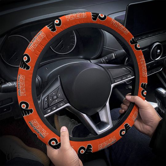 Discover Philapdelphia Flyers themed custom steering wheel cover for a fan