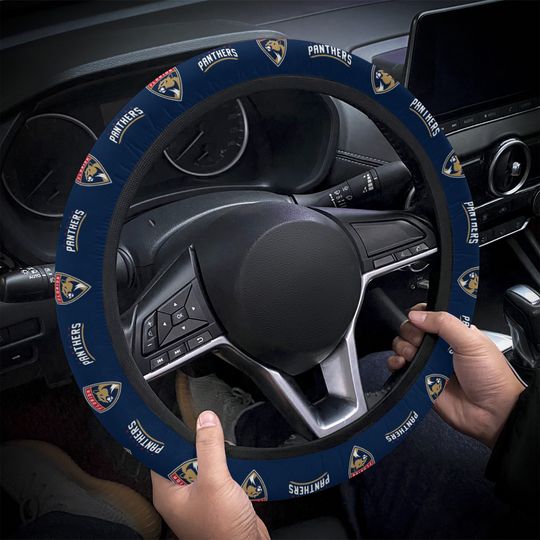 Discover Florida Panthers themed custom steering wheel cover for a fan