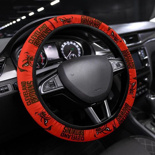 Discover Cleveland Browns themed custom steering wheel cover for a fan