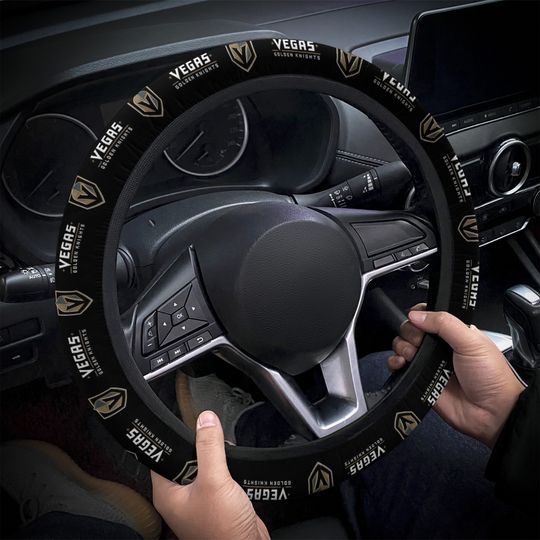 Discover Vegas Golden Knights themed custom steering wheel cover for a fan