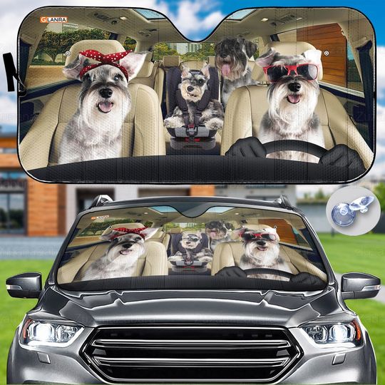 Discover Schnauzer Car Sunshade, Schnauzer Gift, Dog Car Decoration, Car Sun Protector, Schnauzer Sunshade, Car Shades For Windshield, Dog Lover Gift