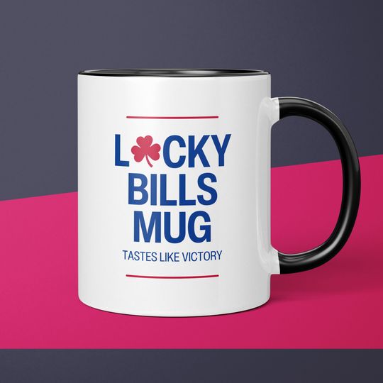 Lucky Bills Mug Buffalo Bills Coffee Cup Gift for Him Husband Coffee Mug Gifts for Dad Ceramic Bills Gift for Men Gift for Bills Fan