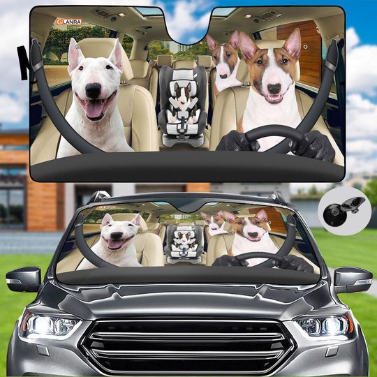 Discover Bull Terrier Car Sun Shade, Dog Lover Car Windshield, Sun Shade For Car, Bull Terrier Car Accessories, Gifts For Men Women, Car Decor