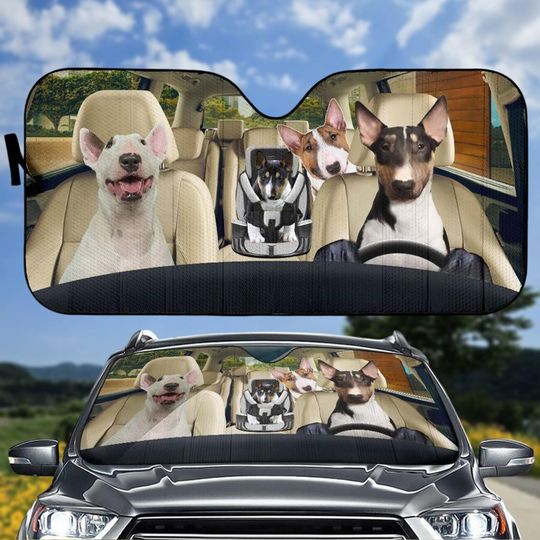 Bull Terrier Car Sun Shade, Bull Terrier Sun Shade, Bull Terrier Auto Sunshade, Sun Shade Panel, Cute Car Accessory, Bull Terrier Gift