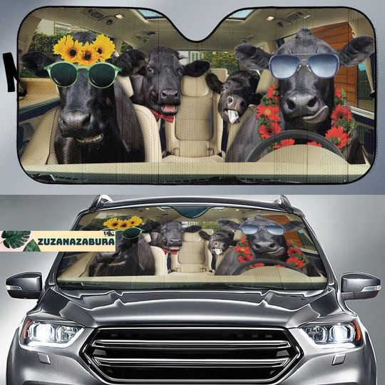 Discover Black Angus Car Sun Shade, Black Angus Auto Sun Shade, Funny Cow Car Decor, Cow Car Accessory, Cow Car Windshield, Cow Lover Gift