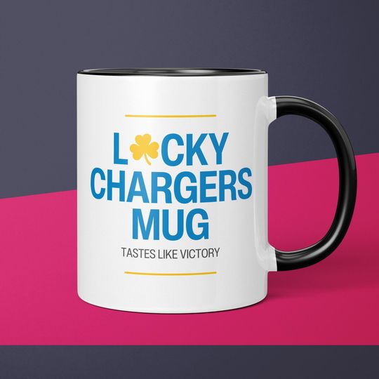 Discover Lucky Chargers Mug Los Angeles Chargers Coffee Cup Gift for Him Husband Coffee Mug Gifts for Dad Chargers Gift for Men Gift for Chargers Fan