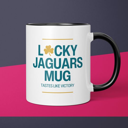 Lucky Jaguars Mug Jacksonville Jaguars Coffee Cup Gift for Him Husband Coffee Mug Gifts for Dad Jaguars Gift for Men Gift for Jaguars Fan