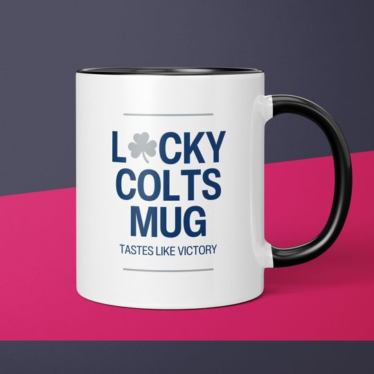 Discover Lucky Colts Mug Indianapolis Colts Coffee Cup Gift for Him Husband Coffee Mug Gifts for Dad Colts Gift for Men Gift for Colts Fan
