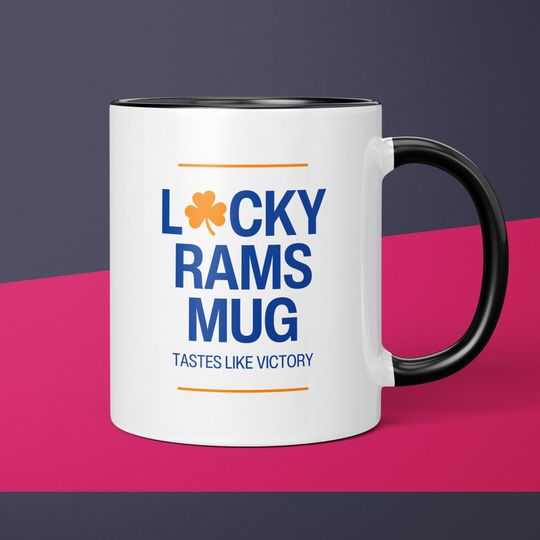 Lucky Rams Mug Los Angeles Rams Coffee Cup Gift for Him Husband Coffee Mug Gifts for Dad Rams Gift for Men Gift for Rams Fan