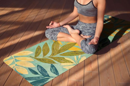 Botanical Yoga Mat, Suede Non-Slip Fitness Mat