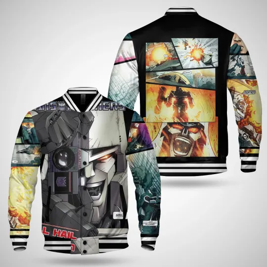 Transformers Megatron Comics Book Decepticons Autobots Baseball Jacket