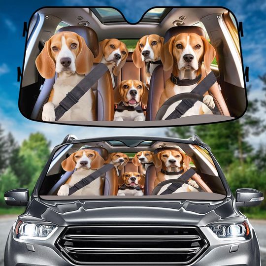 Discover Beagles Dog Car Sun Shade, Beagles Auto Sunshade, Beagles SunShade, Car Windshield, Car Accessory, Car Decoration, Car Screen Decor