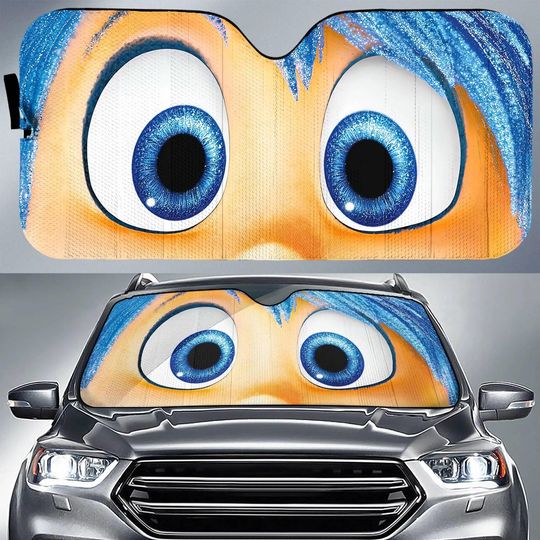 Inside Out Joy Face Car Sun Shade, Disney Cartoon Car Windshield, Halloween Joy Cosplay Car Sunshade, Sun Visor Car, Car Decoration