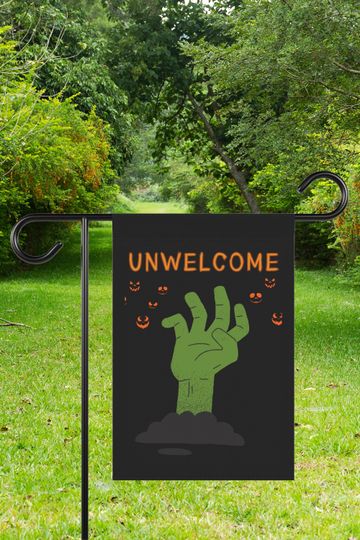 Discover Halloween Garden Banner, Unwanted Halloween Flag, Unwelcome Flag,Spooky Halloween Flag