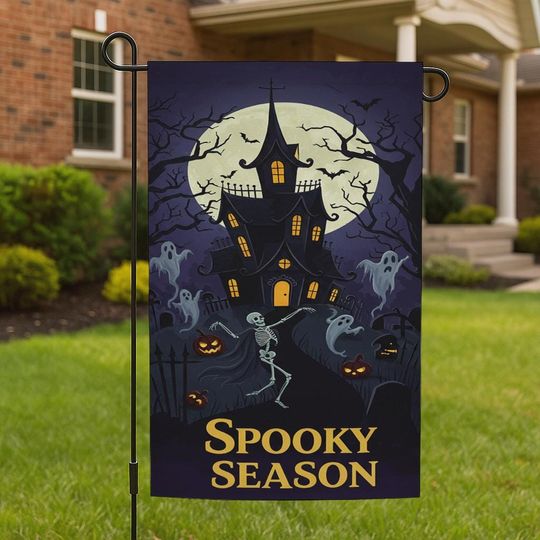 Discover Halloween Garden Flag, Spooky Season Outdoor Yard Decor