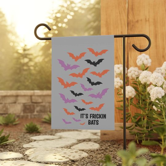 Discover It's frickin' bats garden flag, Halloween flag, Halloween outdoor decor, Fall decor