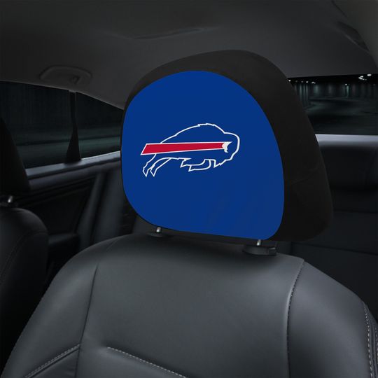 Buffalo Bills themed custom car headrest cover for a fan