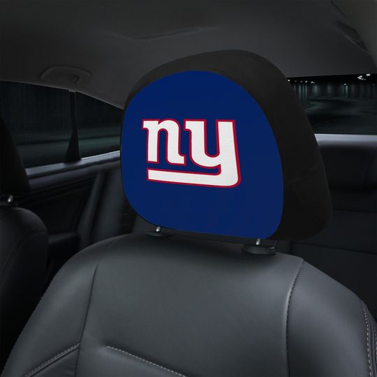 New York Giants themed custom car headrest cover for a fan