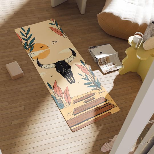 Desert Skull Yoga Mat – Southwestern Bull Skull Design