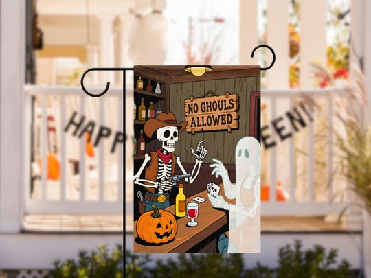 Discover No Ghouls Allowed Halloween Saloon Flag