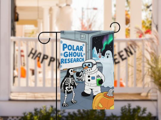 Discover Polar Ghoul Research - Halloween Garden Flag