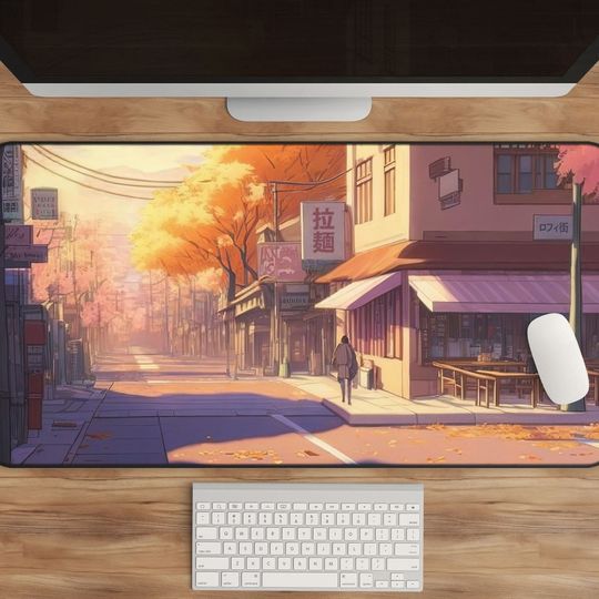 Discover Lo-Fi Anime Mouse Pad: Tokyo Skyline XXL Gamer Desk Mat