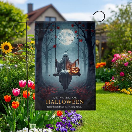 Discover Ghost Swing Halloween Garden Flag  Spooky Moonlight Yard Banner