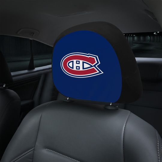 Discover Montreal Canadiens themed custom car headrest cover for a fan