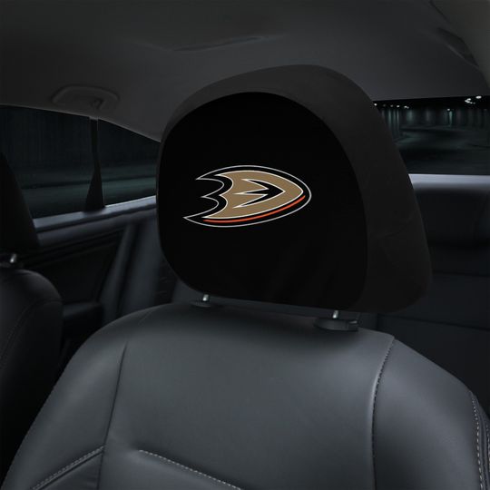 Anaheim Ducks themed custom car headrest cover for a fan