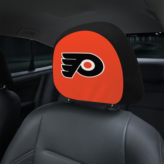 Philadelphia Flyers themed custom car headrest cover for a fan