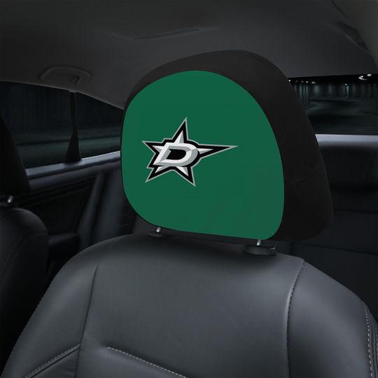 Dallas Stars themed custom car headrest cover for a fan